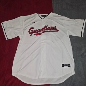 Nike Cleveland Guardians Baseball Jersey Mens XL White Excellent MLB Authentic